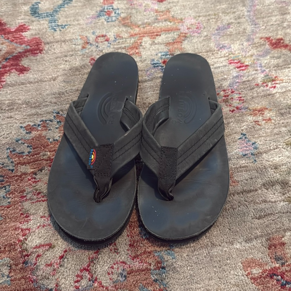 Rainbow flip flops size 6